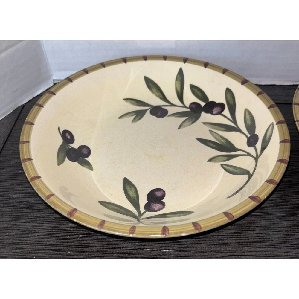 2 piece Williams Sonoma LIGURIA Olive 9 3/8